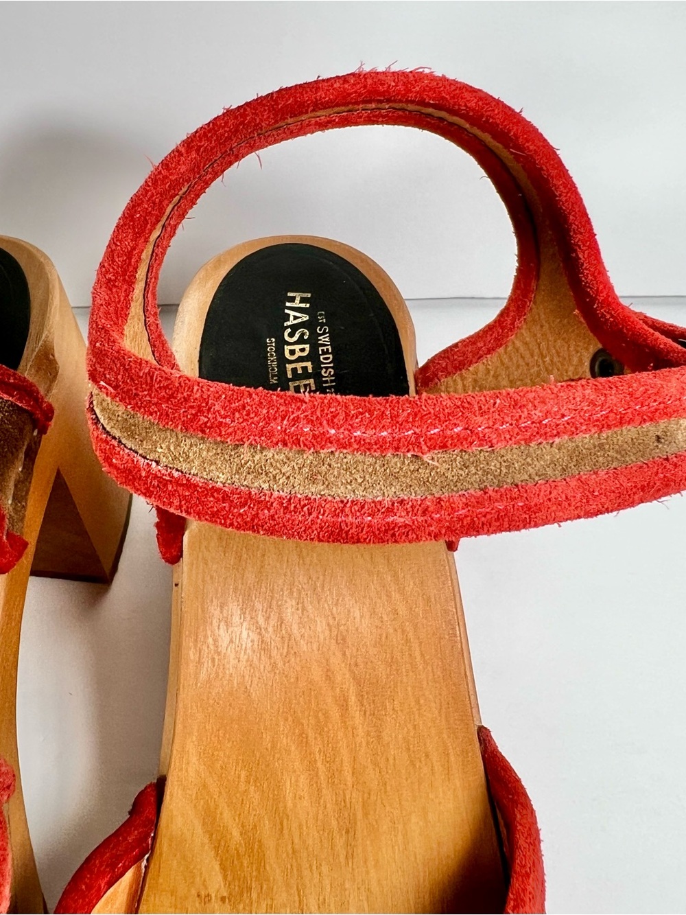 Swedish Hasbeens Piping Suede Clog Sandals EU 39 - Picture 8 of 16